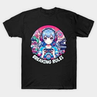 Breaking rules gamer girl T-Shirt